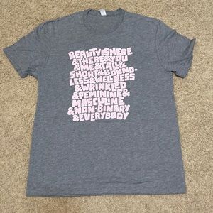 BNWOT never worn or washed softest tee EVER!!! Beauty for all tshirt! Size large